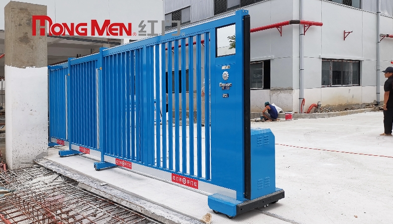 Cận cảnh quá trình Hồng Môn lắp đặt cổng trượt tự động cho nhà xưởng